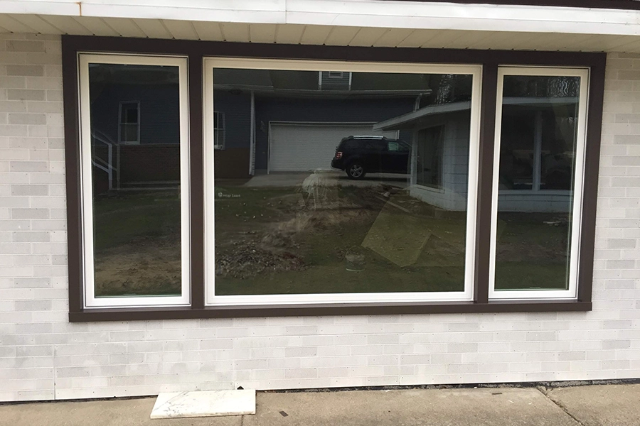 New window trim on a residential home in Granger, IN.