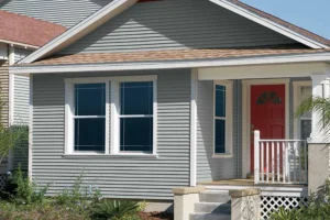 The front of a home in Granger, IN with replaced siding for home resale value.